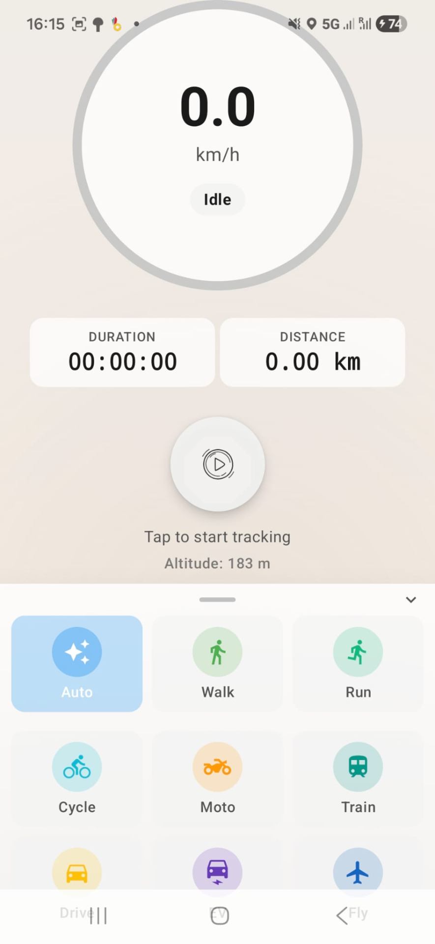 Tap to start tracking